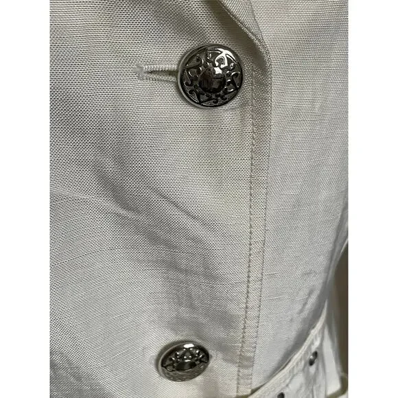 Tocca New Cream Ivory Linen Viscose Trench Coat Belted - Picture 6 of 12